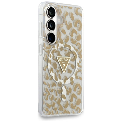 Guess IML Leopard Print Triangle MagSafe - Samsung Galaxy S26 dėklas (rudas)