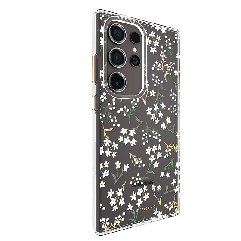 Rifle Paper Clear – dėklas, skirtas „Samsung Galaxy S24 Ultra“ („Petite Fleurs“)