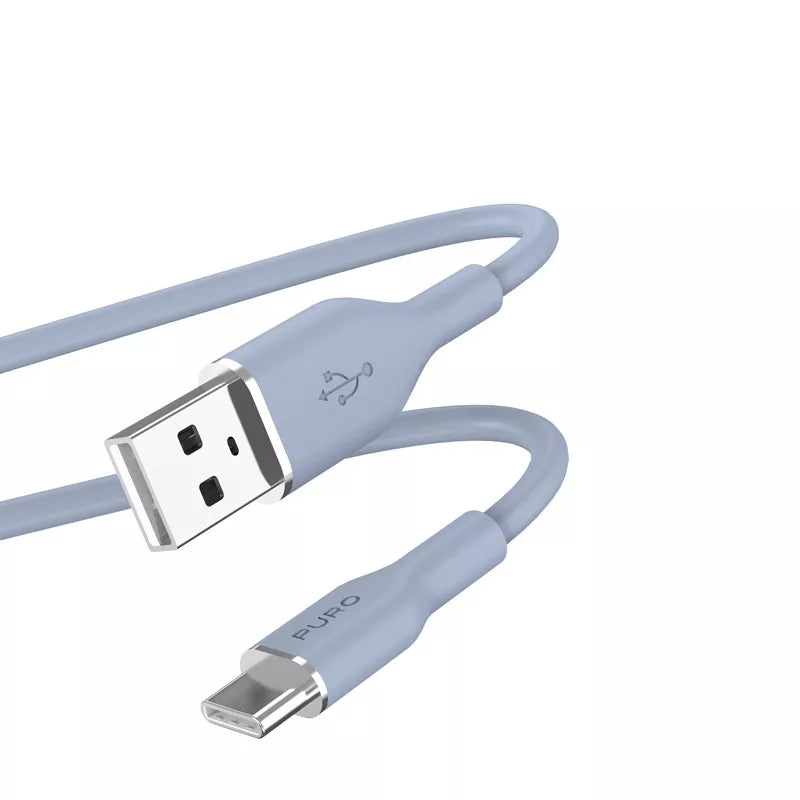PURO ICON Minkštas laidas – USB-A į USB-C laidas 1.5 m (Pudros mėlyna)