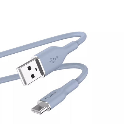 PURO ICON Minkštas laidas – USB-A į USB-C laidas 1.5 m (Pudros mėlyna)