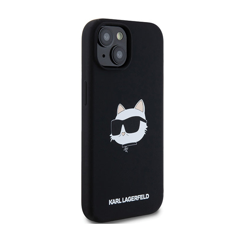 Karl Lagerfeld Silicone Choupette Head MagSafe – iPhone 15 Plus / 14 Plus dėklas (juodas)