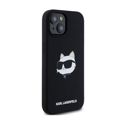 Karl Lagerfeld Silicone Choupette Head MagSafe – iPhone 15 Plus / 14 Plus dėklas (juodas)