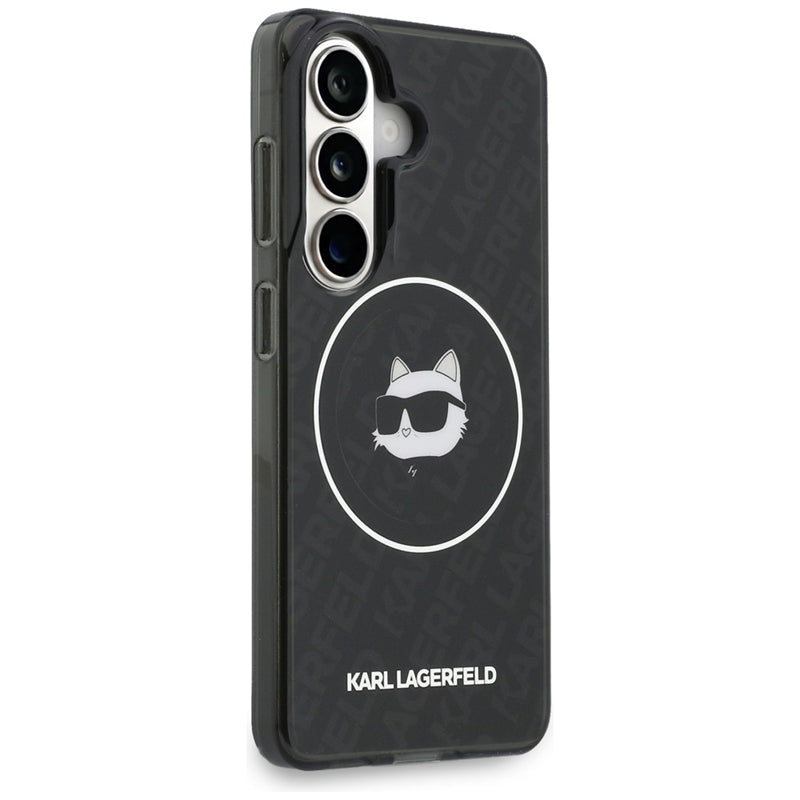 Karl Lagerfeld IML Pasikartota Choupette MagSafe - Samsung Galaxy S26 dėklas (juodas)