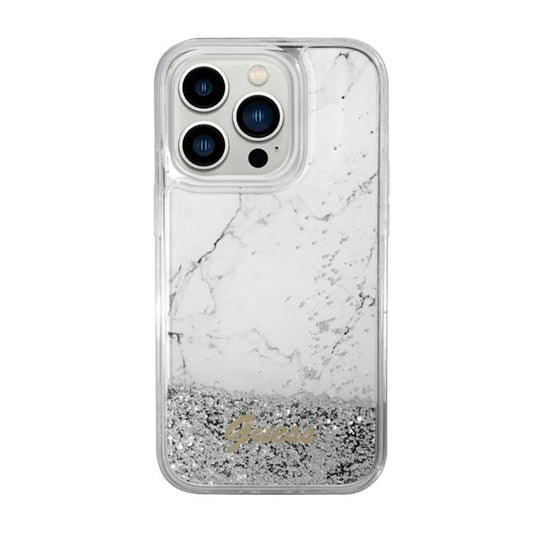 Guess Liquid Glitter Marble – "iPhone 14" d
k
l
s (baltas)