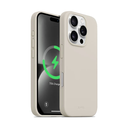 Crong Color Cover Magnetic - Dėklas, skirtas „iPhone 16 Pro“, suderinamas su „MagSafe“ (akmens smėlio)