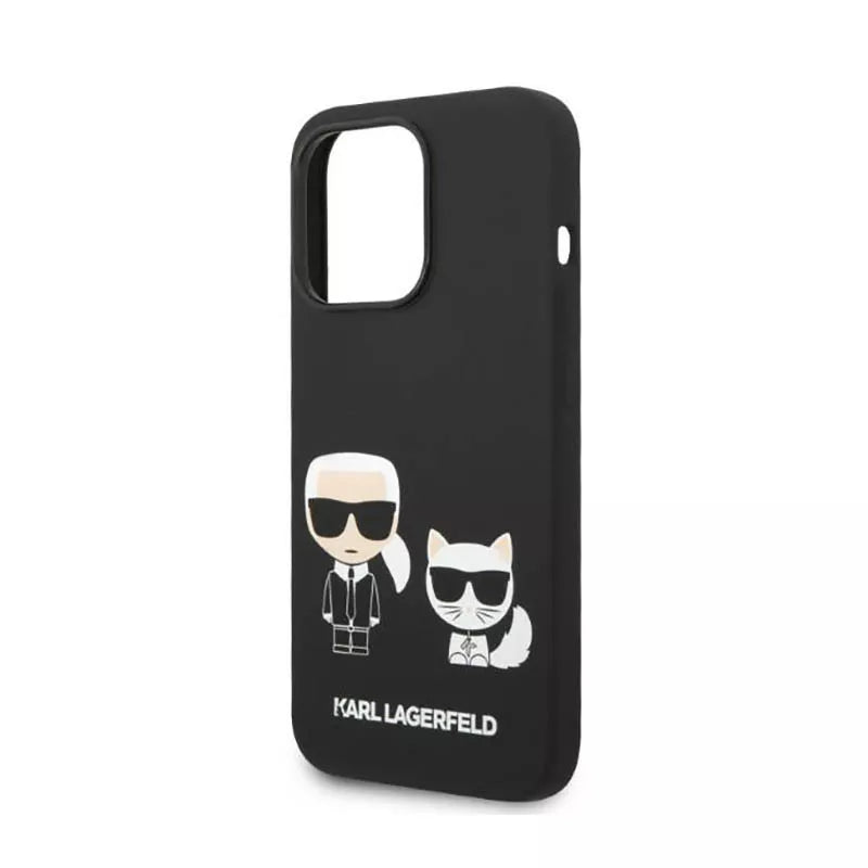 Karl Lagerfeld Liquid Silicone Karl & Choupette MagSafe – dėklas skirtas iPhone 14 Pro (juodas)
