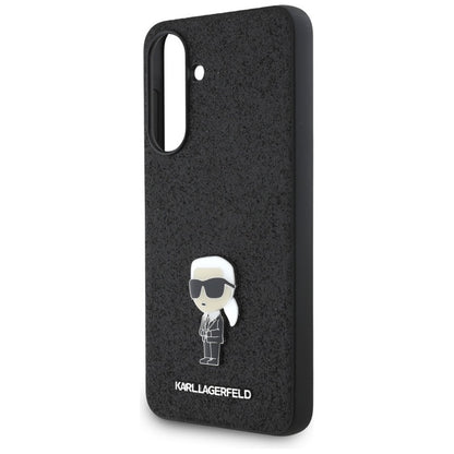 Karl Lagerfeld Fixed Glitter Ikonik Logo Metal Pin – dėklas Samsung Galaxy A36 5G (juodas)