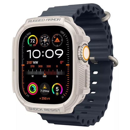 Spigen Rugged Armor - dėklas, skirtas Apple Watch Ultra 1/2 49 mm (smėlio spalvos)