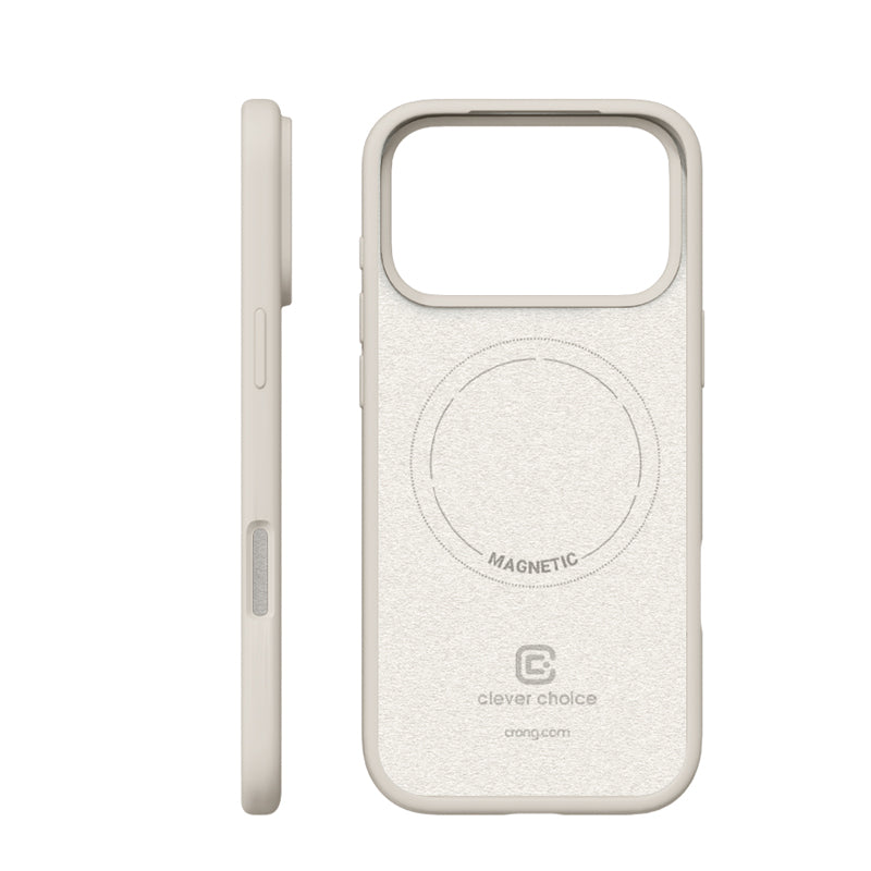 Crong Spalvotas magnetinis dėklas MagSafe iPhone 17 Pro (akmens smėlio)