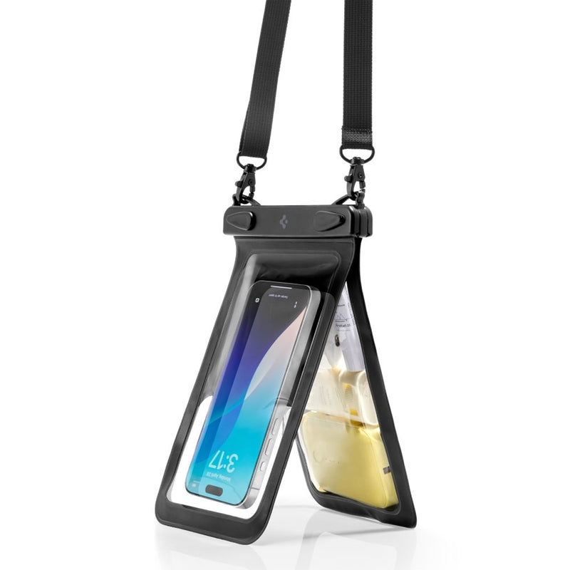 Spigen A603 Universalus vandeniui atsparus dėklas - Vandeniui atsparus dėklas išmaniesiems telefonams iki 6,9 colio (Juodas)