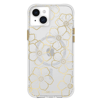 Case-Mate Floral Gems MagSafe – iPhone 15 Plus dėklas (auksinis)