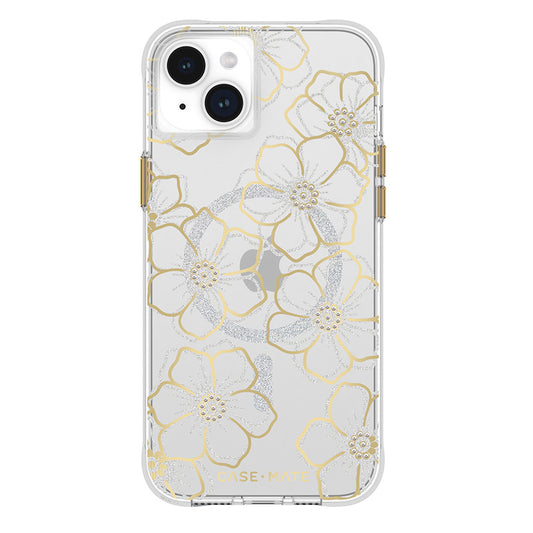 Case-Mate Floral Gems MagSafe – iPhone 15 Plus dėklas (auksinis)