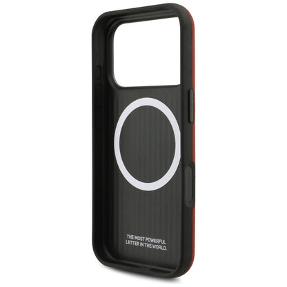 BMW M FW Metalinis Logo MagSafe dėklas, skirtas iPhone 17 Pro (raudonas)