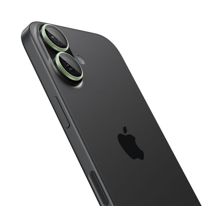 Spigen Optik Pro GLAS.TR EZ Fit Kameros Objektyvo Apsauga 2 vnt. - Kameros Objektyvo Stiklas, skirtas iPhone 16 / 16 Plus / 17 (Žalias)