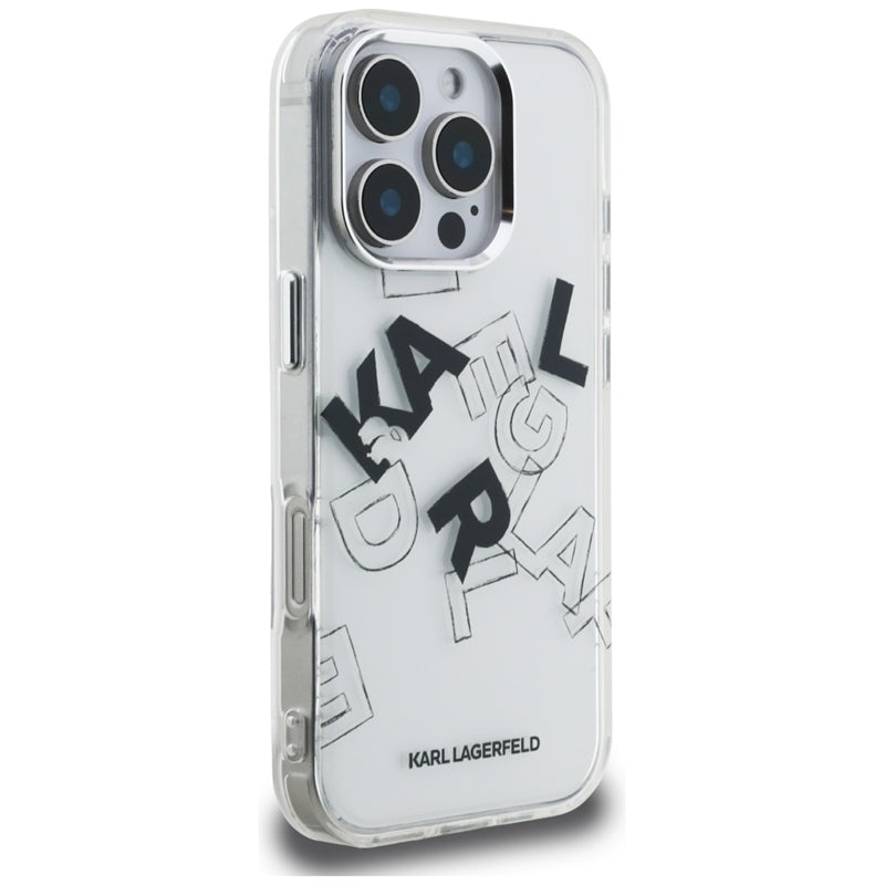 Karl Lagerfeld IML Piešinio Stiliaus Grafika - Dėklas iPhone 16 Pro (skaidrus)