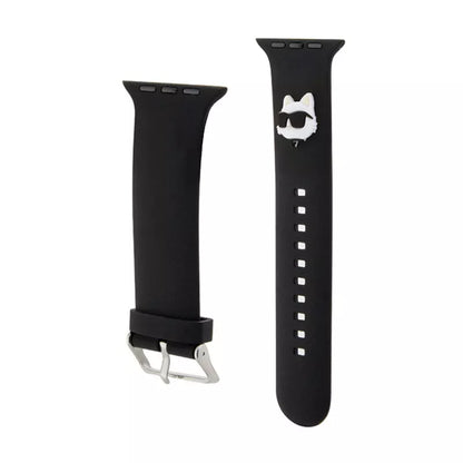 Karl Lagerfeld 3D guminė „Choupette“ galva NFT – dirželis, skirtas „Apple Watch 42/44/45/49 mm“ (juodas)