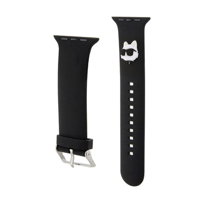 Karl Lagerfeld 3D guminė „Choupette“ galva NFT – dirželis, skirtas „Apple Watch 42/44/45/49 mm“ (juodas)