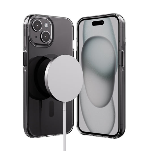 Crong Clear MAG Pro - Dėklas iPhone 15 MagSafe (juodas)
