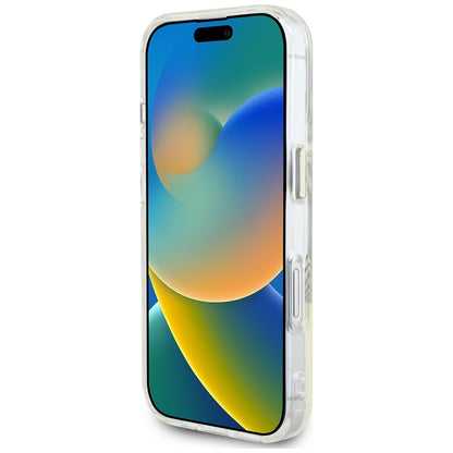 Guess IML Metal Colored Circle Classic Logo MagSafe – dėklas iPhone 16 (pilkas)