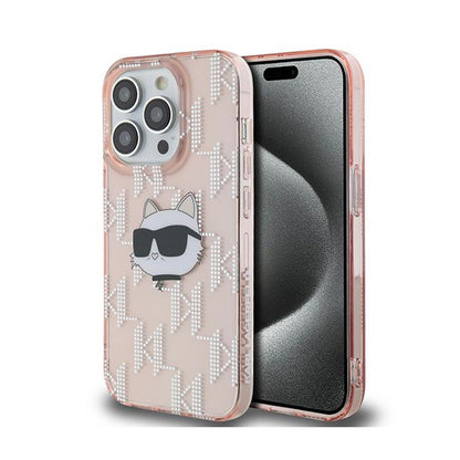 Karl Lagerfeld IML Choupette Head & Monogram – iPhone 13 Pro Max dėklas (rožinis)