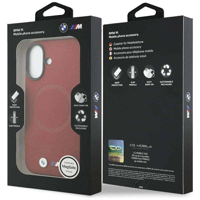 BMW M FW Metalinis Logotipas MagSafe dėklas iPhone 17 (raudonas)