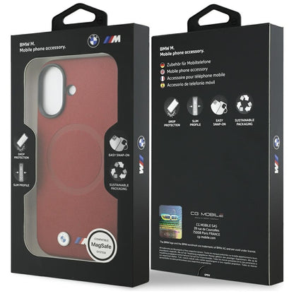 BMW M FW Metalinis Logotipas MagSafe dėklas iPhone 17 (raudonas)