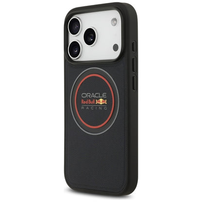 Red Bull tinklinio logotipo ir raudono žiedo „MagSafe“ dėklas – „iPhone 17 Pro“ (tamsiai mėlynas)