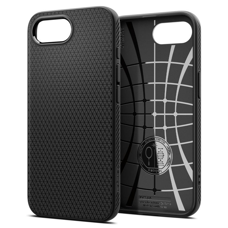 Spigen Liquid Air dėklas iPhone 17e / 16e (Matinis juodas)