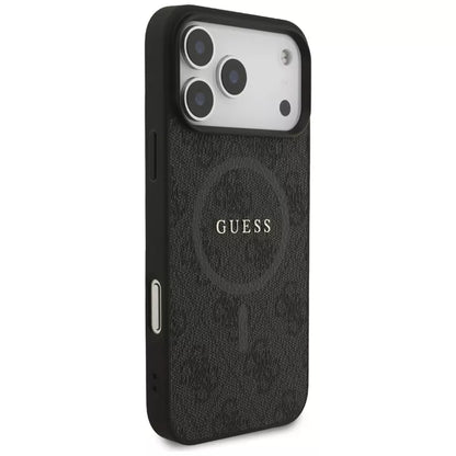 Guess 4G Ring Classic Logo MagSafe - Dėklas iPhone 17 Pro Max (juodas)
