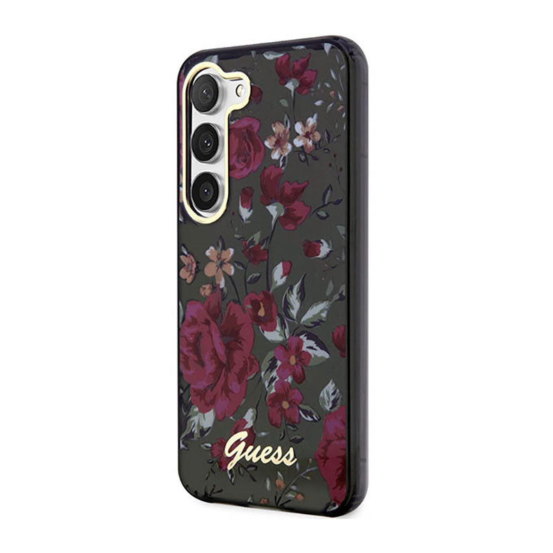 Guess Flower Collection - dėklas, skirtas Samsung Galaxy S23 (chaki)