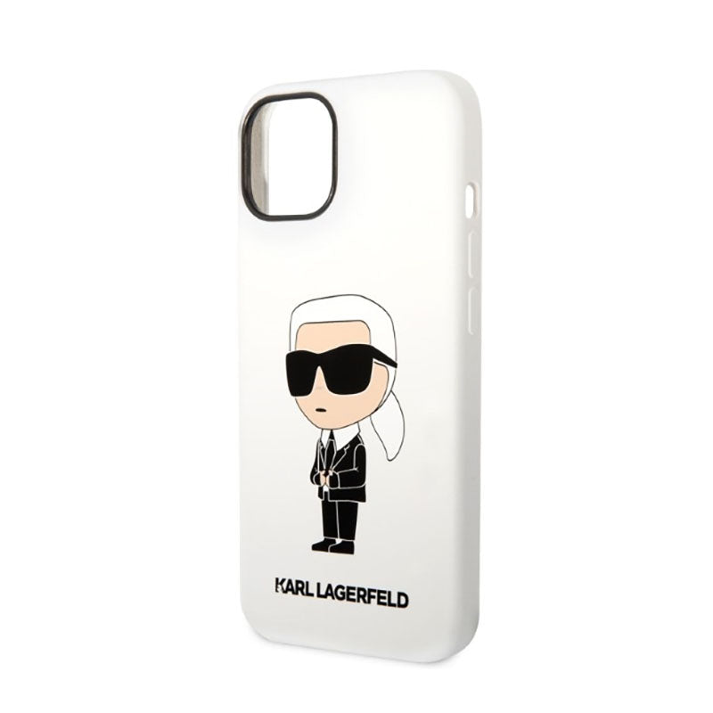 Karl Lagerfeld Silikoninis NFT Ikonik – dėklas skirtas iPhone 14 Plus (baltas)