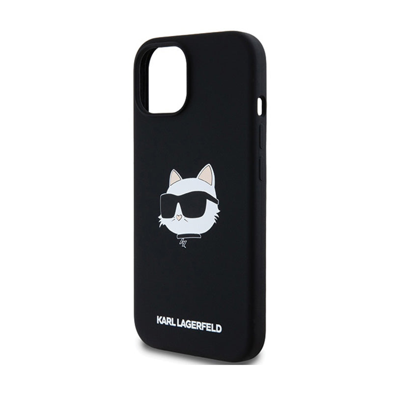 Karl Lagerfeld Silicone Choupette Head MagSafe – iPhone 15 Plus / 14 Plus dėklas (juodas)