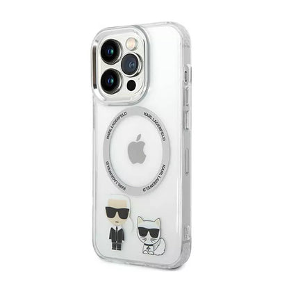 Karl Lagerfeld Karl&Choupette aliumininis MagSafe – dėklas skirtas iPhone 14 Pro (skaidrus)