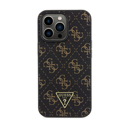 Guess 4G Triangle Metal Logo – dėklas, skirtas iPhone 14 Pro (juodas)