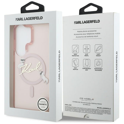 Karl Lagerfeld IML KC Script MagSafe dėklas - Samsung Galaxy S26 Ultra (Rožinis)