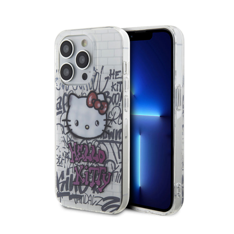 Hello Kitty IML Kitty On Bricks Graffiti – iPhone 13 Pro Max dėklas (baltas)