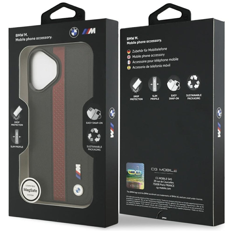 BMW M Perforated Stripe Logo MagSafe - iPhone 17 dėklas (Raudonas)
