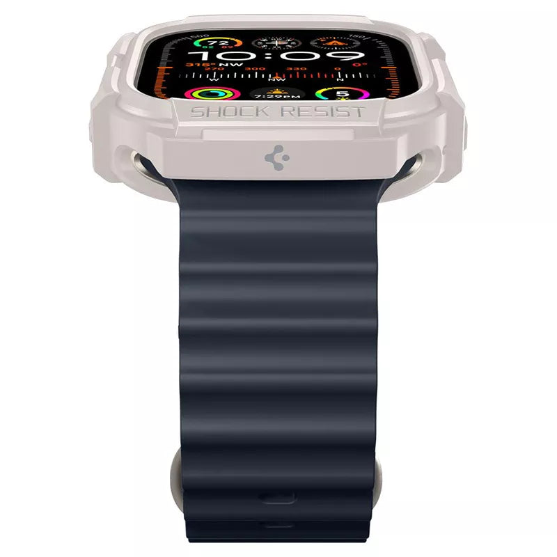 Spigen Rugged Armor - dėklas, skirtas Apple Watch Ultra 1/2 49 mm (smėlio spalvos)