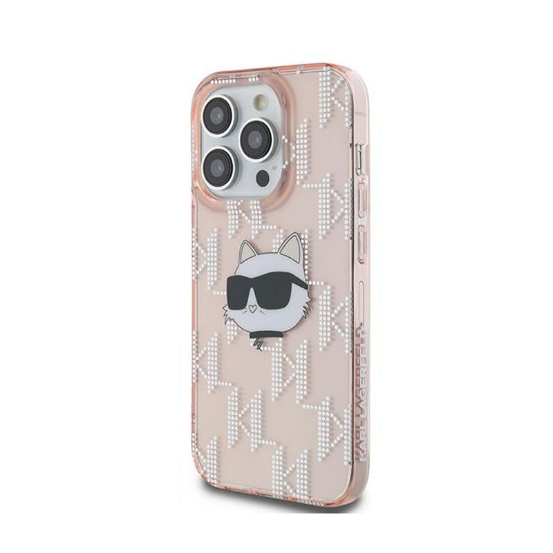 Karl Lagerfeld IML Choupette Head & Monogram – iPhone 13 Pro Max dėklas (rožinis)