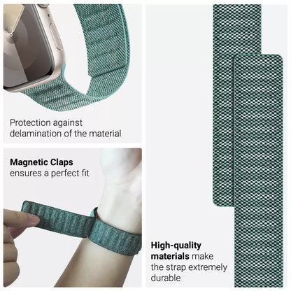 Crong Melange – magnetinis dirželis, skirtas „Apple Watch“ 44/45/46/49 mm (tirkio melanžas)