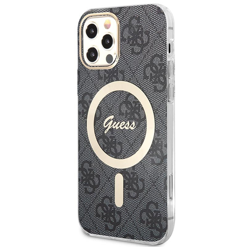 Guess Bundle Pack MagSafe 4G - Dėklų komplektas iPhone 12 / iPhone 12 Pro + MagSafe kroviklis (juodas / auksas)