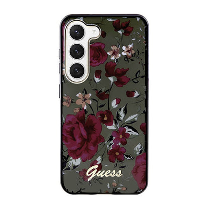 Guess Flower Collection - dėklas, skirtas Samsung Galaxy S23 (chaki)