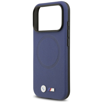 BMW M FW Metal Logo MagSafe dėklas iPhone 17 Pro Max (tamsiai mėlynas)