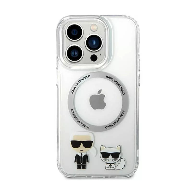 Karl Lagerfeld Karl&Choupette aliumininis MagSafe – dėklas skirtas iPhone 14 Pro (skaidrus)