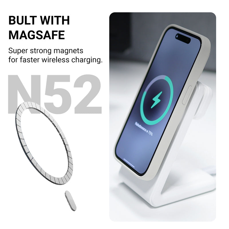 Crong Color Cover Magnetic - Dėklas, skirtas „iPhone 16 Pro“, suderinamas su „MagSafe“ (akmens smėlio)