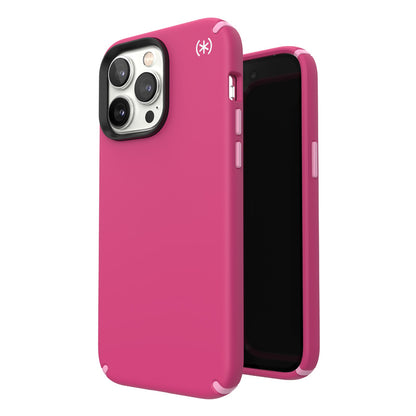 Speck Presidio2 Pro – Dėklas iPhone 14 Pro Max su MICROBAN danga (Digitalpink / Blossompink / White)