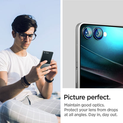 Spigen Optik Pro HD GLAS.TR EZ Fit kameros apsauga 2 vnt. – lęšių apsauga skirta Samsung Galaxy Z Flip 7 (juoda)