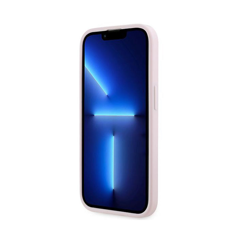 Karl Lagerfeld „Diagonal Quilted Script“ – dėklas, skirtas „iPhone 14 Pro Max“ (rožinė)