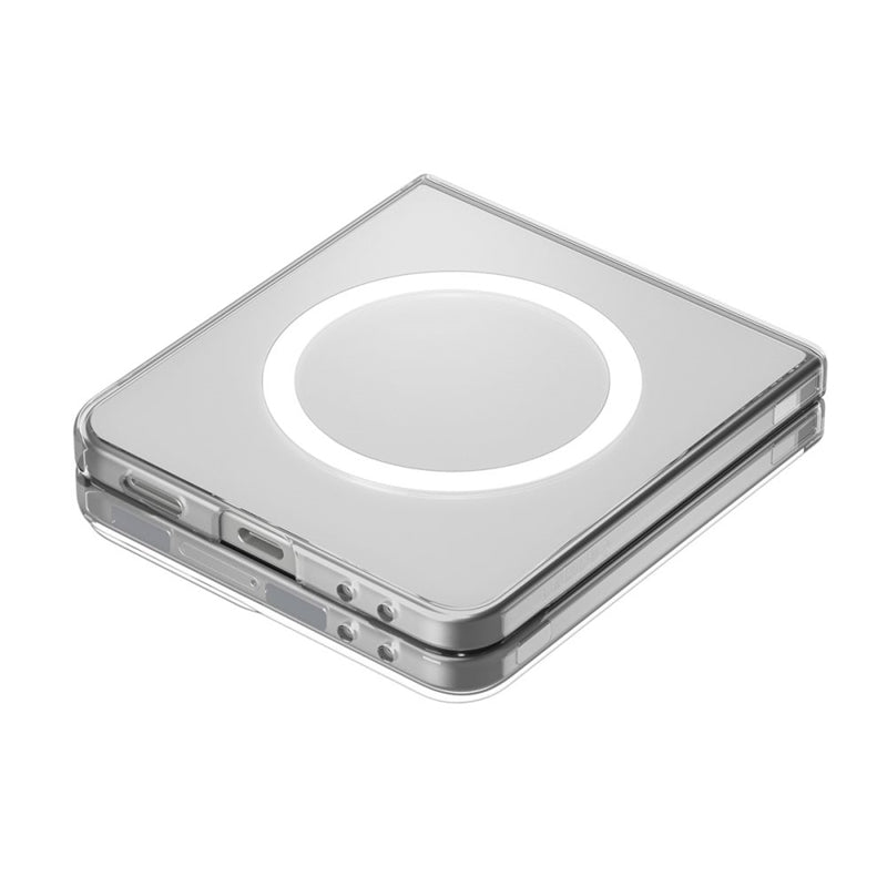 Spigen Airskin Mag MagSafe – dėklas, skirtas Samsung Galaxy Z Flip 7 (Skaidrus/Baltas)