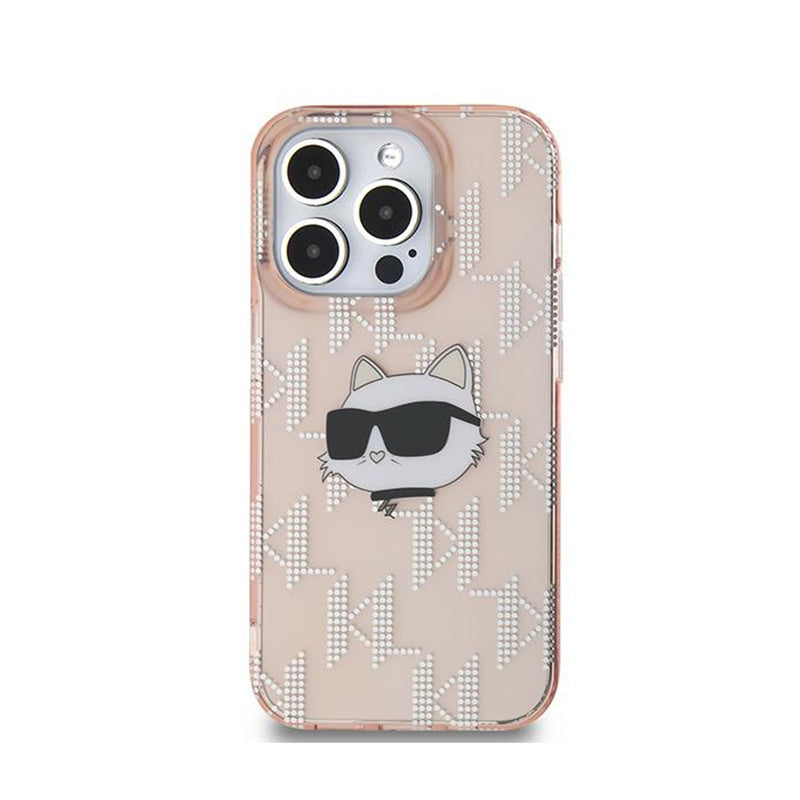 Karl Lagerfeld IML Choupette Head & Monogram – iPhone 13 Pro Max dėklas (rožinis)